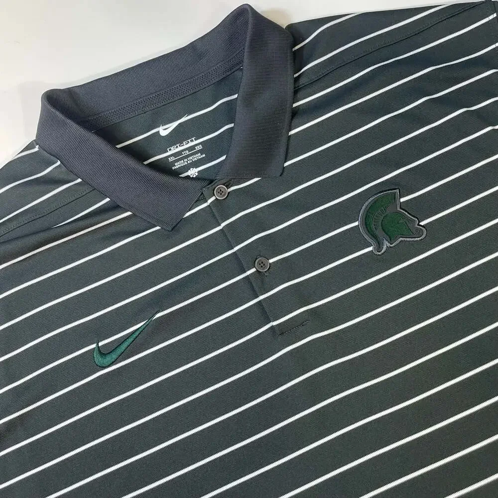 Nike Michigan State Spartans Dri-FIT Striped Performance Polo Shirt XXL